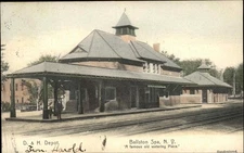 Ballston Spa NY New York D & H Depot Station c1900-20s Vintage Postcard