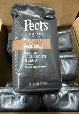 Peet's Coffee Dark Roast Ground Coffee, Major Dickason's 10.5 Oz 6pk check BB