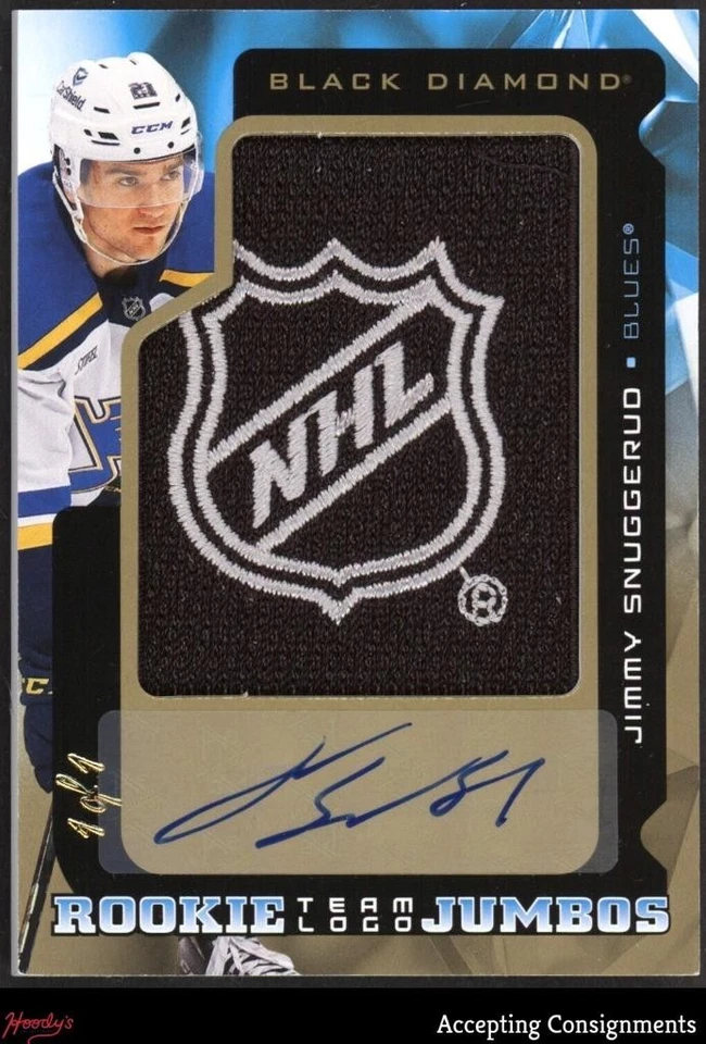 2025-26 Black Diamond Rookie Jimmy Snuggerud RC NHL SHIELD LOGO PATCH AUTO 1/1