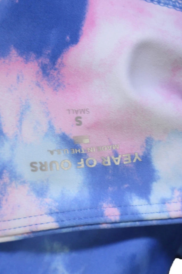 Year Of Ours Mujer Tiro Alto Elástico Tejido Corbata Teñida Tobillo Azul Rosa Talla Pequeña Foto 4 de 4