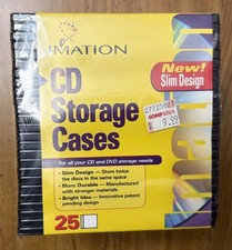 Imation 25-Ct Slim DVD/CD Storage Cases Plastic, Clear Top Black Bottom New