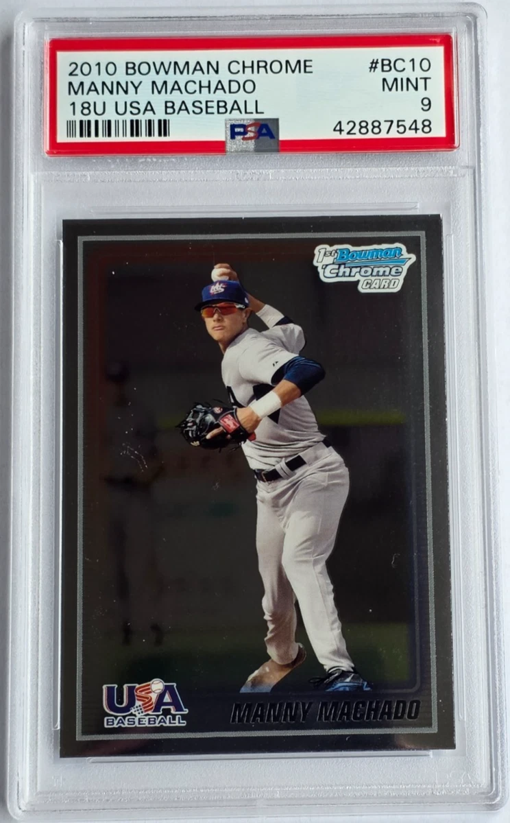 Bowman Manny Machado 2010 Season Baseball Sports Trading Cards