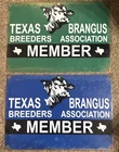 Two Brangus Texas Breeders Association Vintage Member porcelain sign Lot