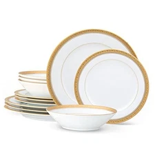  Crestwood Gold 12-Piece Dinnerware Set, Service for 4 