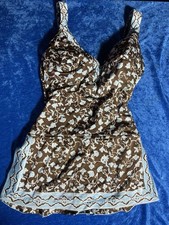 Vintage Perfection Fit By Roxanne Swimsuit Floral Boho Bathing Suit Pinup Style