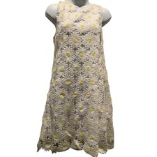 ALTAR’D STATE WHITE LACE DAISY SLEEVELESS BACK ZIP DRESS S