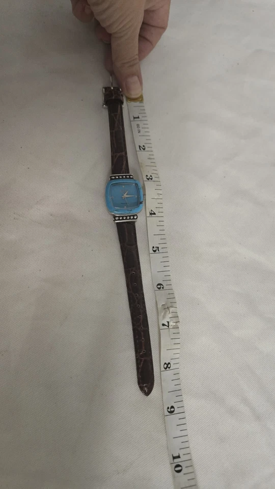 Reloj de cuero ECCLISSI Southwest Turquesa Face 8" para dama de plata esterlina .925  Foto 3 de 4