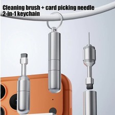 SIM Card Removal Tool Eject Pin Earbuds Cleaner Kit for Select Models Silver