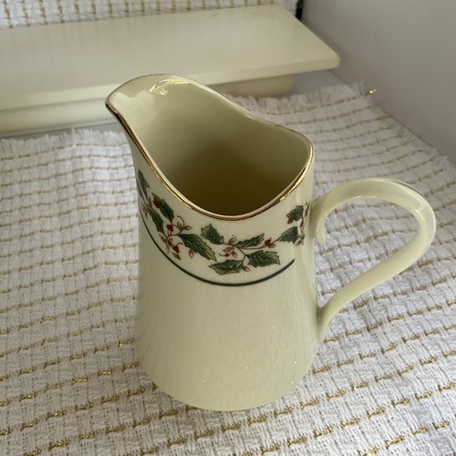 Vintage BUDLET Fine China Holly Traditions Milchkännchen Elfenbein, Gold Urlaub Weihnachten - Bild 10 von 13