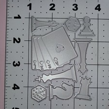 Universal Thin Metal Die Cut Tool Game Night Birthday Cards Chess Dice Las Vegas