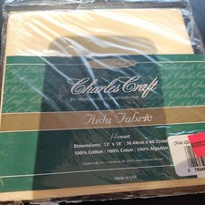 Charles Craft Cross Stitch Fabric 14 Count Aida Ivory 100 cotton 12x18