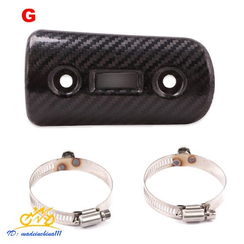 Universal Carbon Fiber Exhaust Guard Heat Shield Cover For Racing Street Bike - Picture 8 of 10