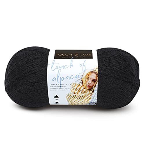 Lion Brand Yarn Company 674-153 Touch of Alpaca Filato, Nero, Una matassa (q8D)