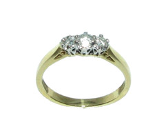  Womens Ladies 18carat 18ct yellow gold diamond trilogy engagement ring Size M