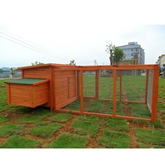Pawhut Deluxe Wooden Backyard Chicken Coop With 87 Inch Brown Extra Large