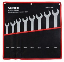 Sunex 9919ma 8 Piece Metric Full Polished V-groove Combination Wrench Set New Sunex 9919ma 8 Piece Metric Full Polished V-groove Combination Wrench Set New