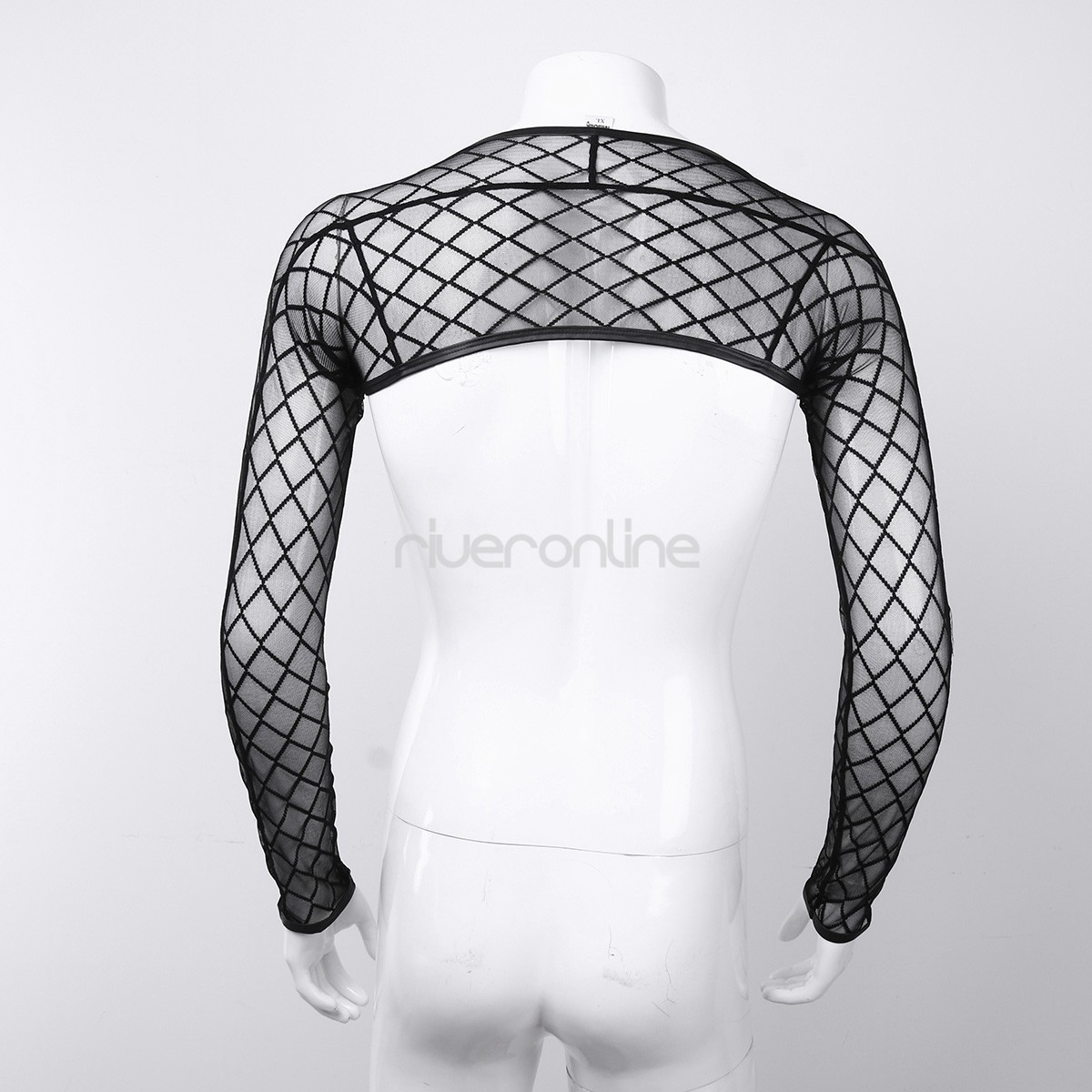 Sexy Mens Mesh Sheer Arm Sleeves Shrug Crop Top Tshirt