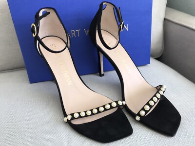 Stuart Weitzman Black Amelina Pearl 