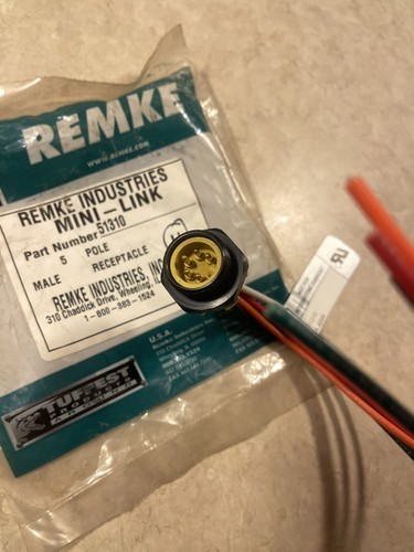 REMKE 51310 5 POLE TUFF-LINK, MINI LINK, Straight MALE RECEPTACLE SEALED NEW 12” - Picture 3 of 8