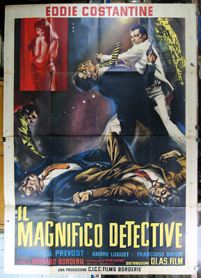 manifesto 4F film COMMENT QU'ELLE EST! IL MAGNIFICO DETECTIVE Eddie Constantine