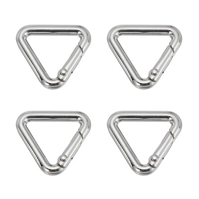 4Pcs Triangle Key Ring Spring Metal Spring Rings Buckle