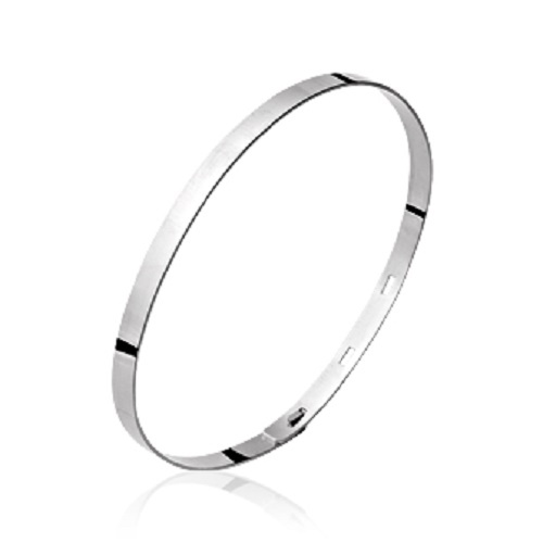 Bracelet jonc flexible ouvrable argent massif 925 rhodié pour femme et enfant