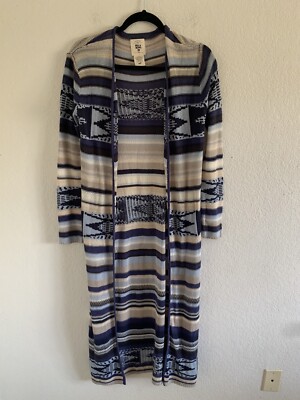 Billabong Women's Size S Knit Cardigan Duster Sweater Long Blue