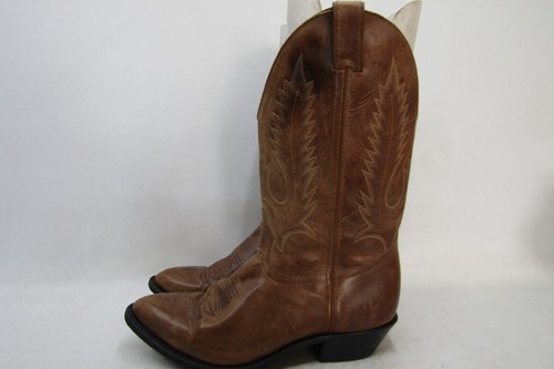 Boulet Mens Size 10.5 EEE Brown Leather Western Cowboy Boots