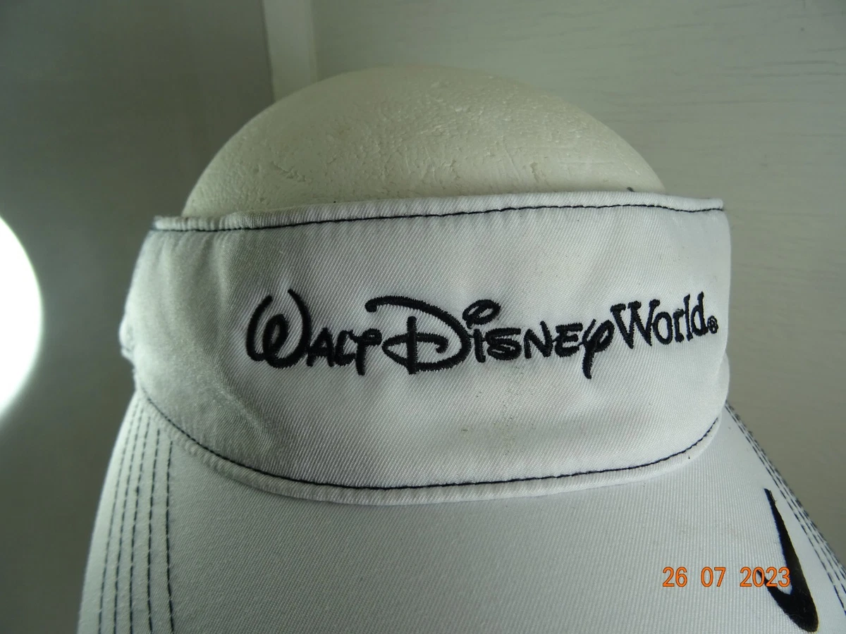 Disney Parks Nike Dri Fit Walt Disney World Sun Visor Hat White Adult OSFM adj