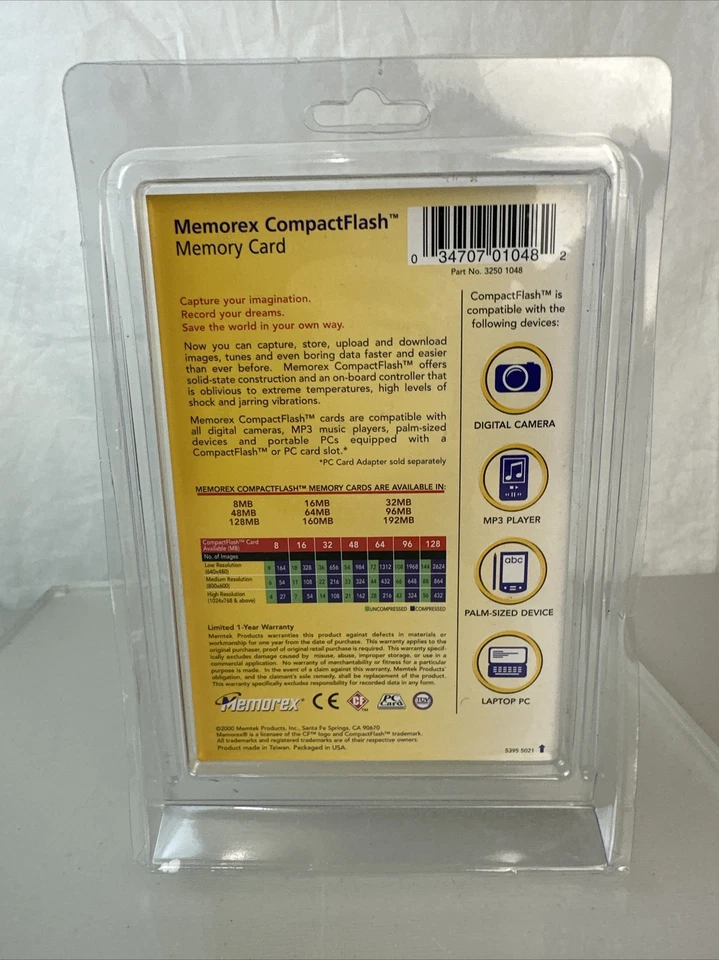 Memorex 48 MB CompactFlash Memory Card - New Vintage - Image 2 of 4