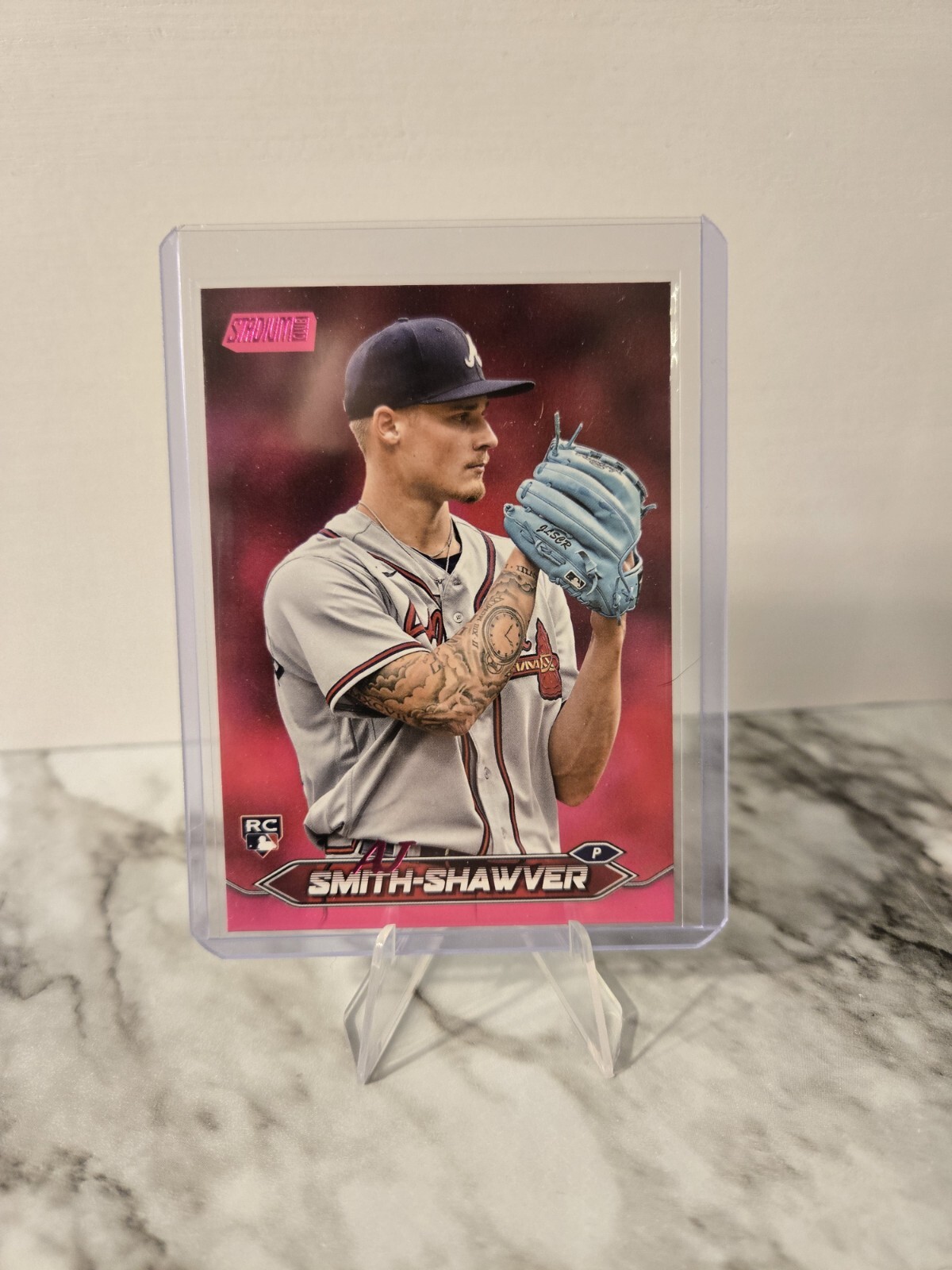 2024 Topps Stadium Club - Pink Foil #55 AJ Smith-Shawver (RC)