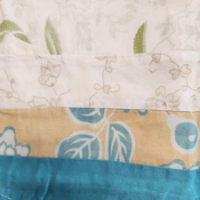 84 X 16 JCP Home Scalloped Valance Aqua Blue Yellow Green Floral "Blue Taupe"