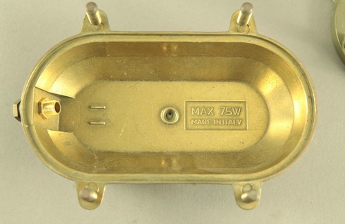 Nautisches Messing oval Lichtkäfig Klarglas Seeschiff Bootslampe Italien Foresti - Bild 9 von 9