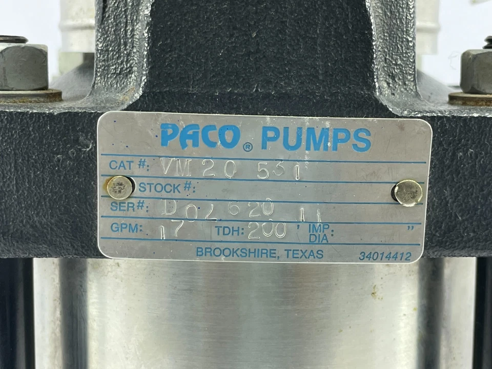 Bomba Baldor 84.Z00009 Paco VM20531 Grundfos centrífuga vertical multietapa Foto 3 de 4