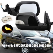 2pcs Black Door Side Mirror Wturn Signal Heated 9pin For Honda Crv 2007 08-2011 2pcs Black Door Side Mirror Wturn Signal Heated 9pin For Honda Crv 2007 08-2011