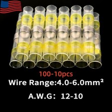 100-10X Solder Stick Seal Sleeve Heat Shrink Butt Wire Connector AWG12-10