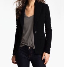 James Perse Los Angeles : Lovely Sz 1=10 Black Estilo Cotton Fitted Blazer