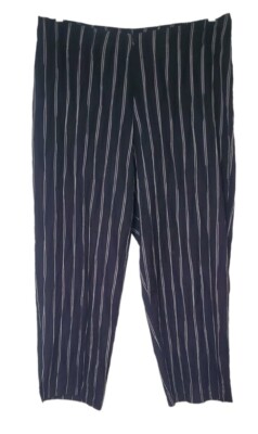 Spirithouse XL Black Striped Drawn Lines Crop Pants Cotton Blend