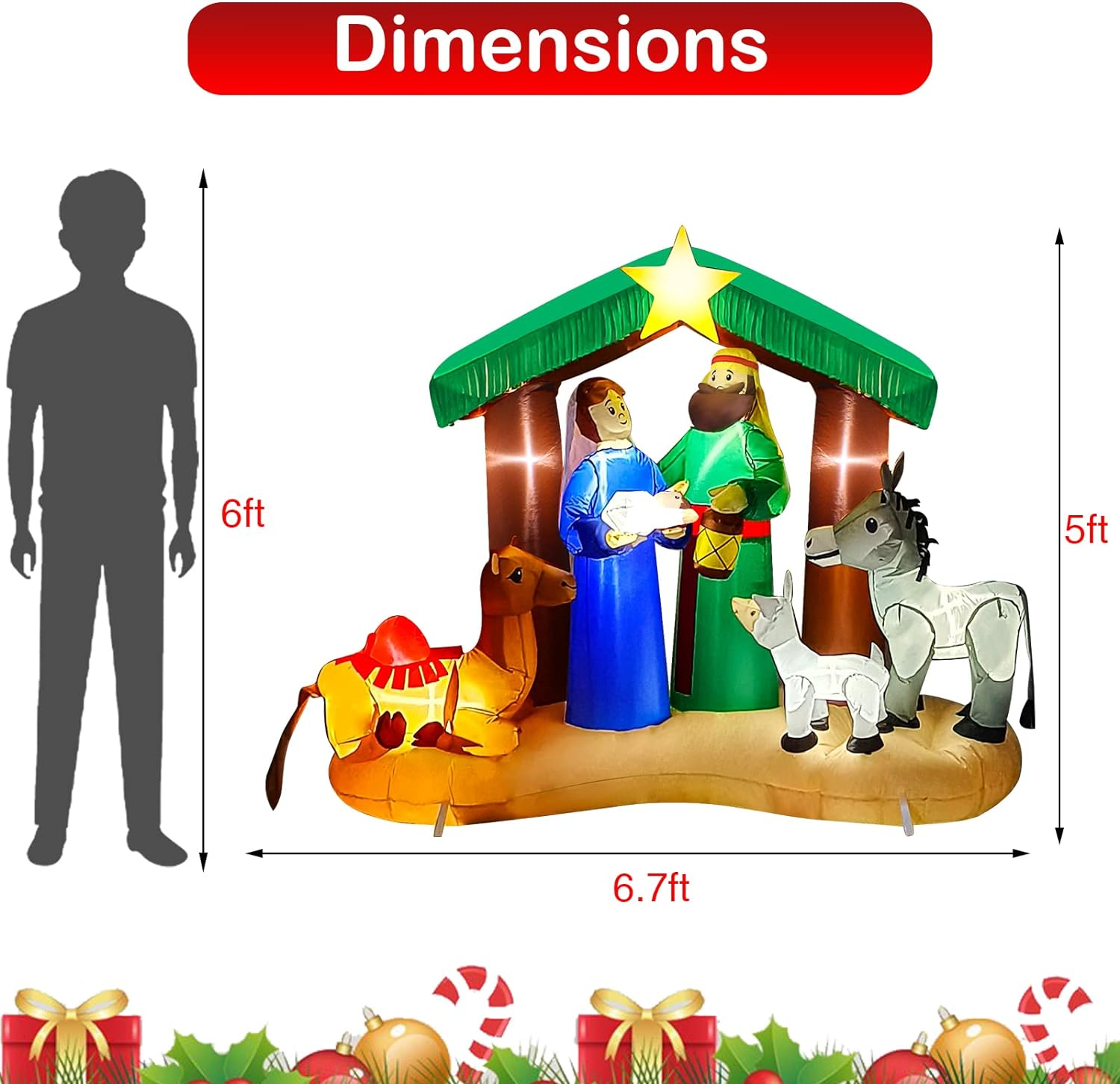 7 FT Christmas Inflatable Decoration Nativity Sets for 7 FtNativity