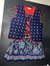 Vintage carrot Patch England Little Girls Outfit Skirt And Quilted Vest Beauty