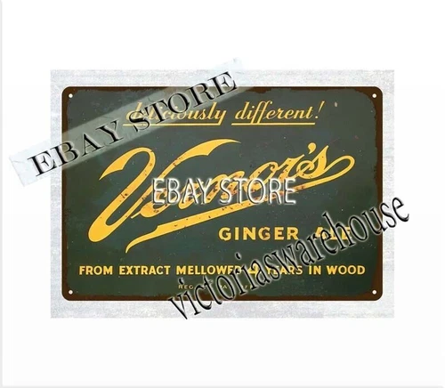 Vernor's Ginger Ale Soda Fountain Detroit Michigan metal tin sign interior home