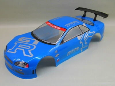 RACERS PARADISE RC CAR KAROSSERIE 1:10 "NISSAN SKYLINE R34 GTR" BLAUMETALLIC # HX020B