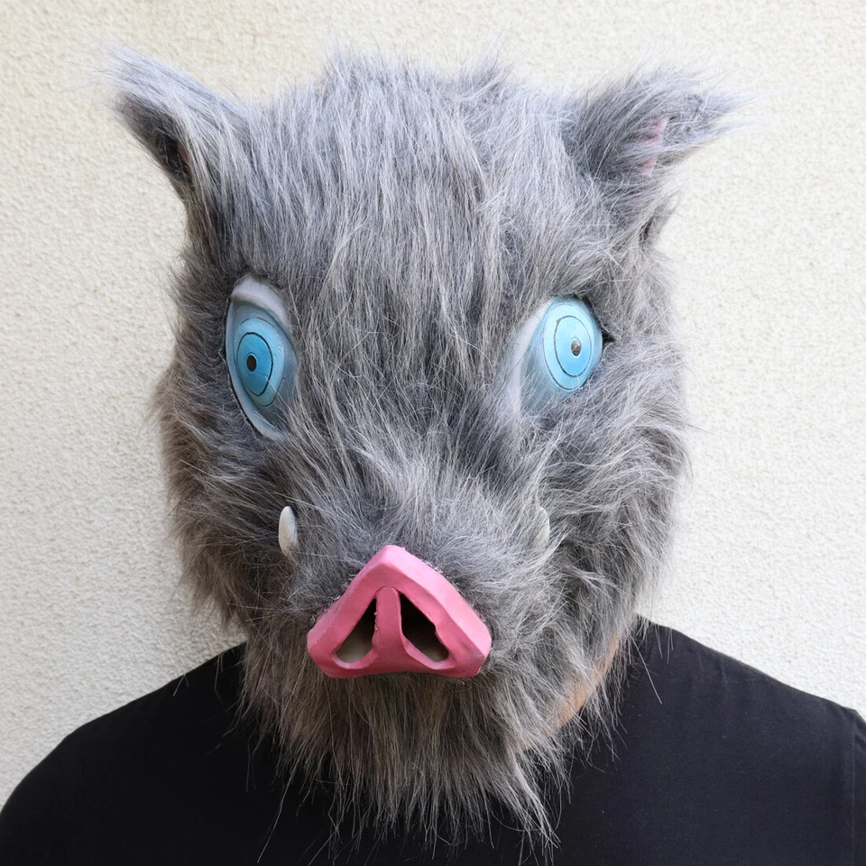 Demon Slayer Kimetsu no Yaiba Hashibira Inosuke Cosplay Mask Boar Helmet Costume - Image 2 of 4