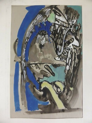 Abstrakte expressive Komposition Mischtechnik Aquarell Tusche Edwin Koch (43)