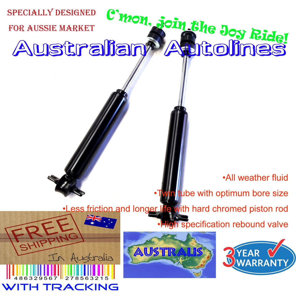 2 New Front Shock Absorbers for Toyota Hilux 2WD LN85 86 RN85-90