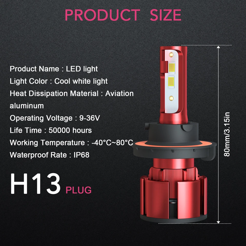 6X LED Headlight Bulb Fog Light For Ford F-250/350/450 Super Duty 2005-2020 Z4QC - Image 4 of 4