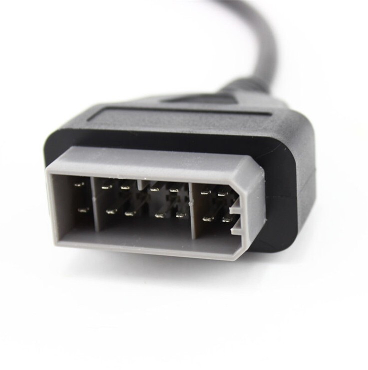 Black 14 Pin OBD1 to OBD2 Connector Adapter Cable Diagnostic Tool