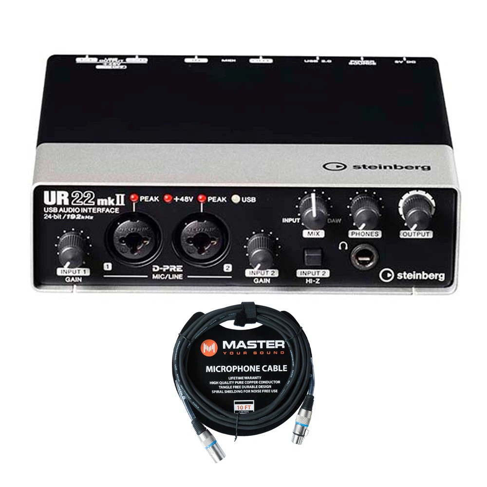 USB Audio Interface with XLR cable Audio Interface with Mic Preamplifier