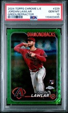 2024 Topps Chrome Logofractor Jordan Lawlar Green Refractor /99 RC PSA 10