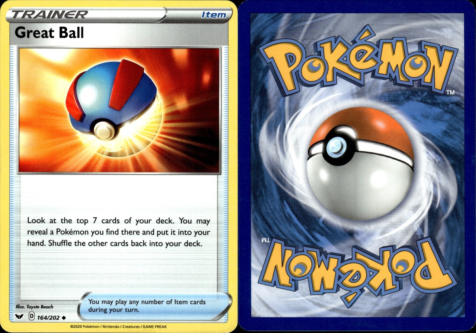 Great Ball 164/202 | Sword & Shield - Base Set | Pokemon TCG | ENG | Uncommon